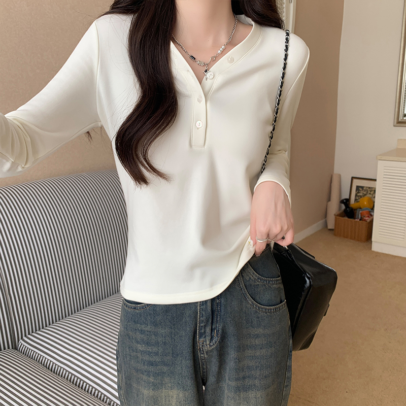Women's new autumn and winter bottoming style chic niche slimming long-sleeved T-shirt top