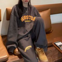 Fish scale 200g fashionable sports suit for women spring and autumn new loose style sweatshirt and trousers two-piece set