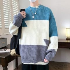 Autumn and winter new casual sweater men's long-sleeved sweater Hong Kong style loose sweater bottoming shirt