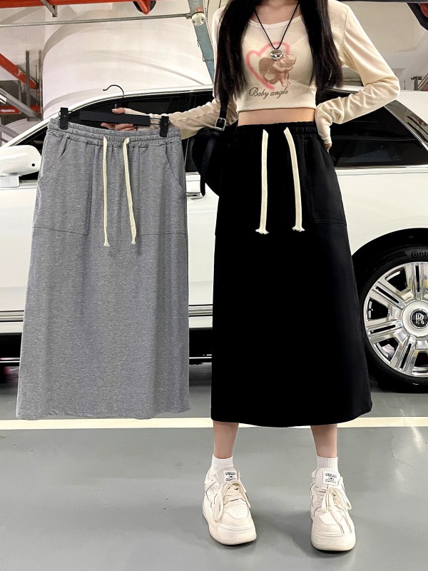 New Spring and Summer High Waisted Versatile Slimming Sports A-Line Skirt