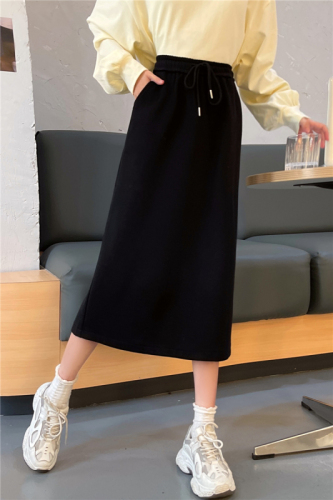 Spring new style loose wide-legged versatile casual skirt with back slit for women
