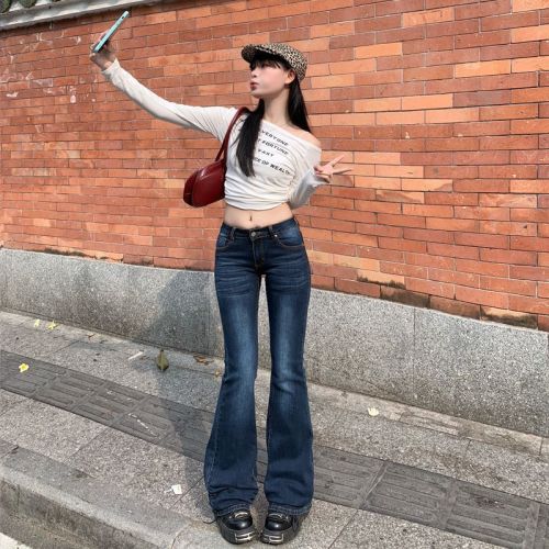 Spring fashion trend casual pants for women high waist bootcut pants