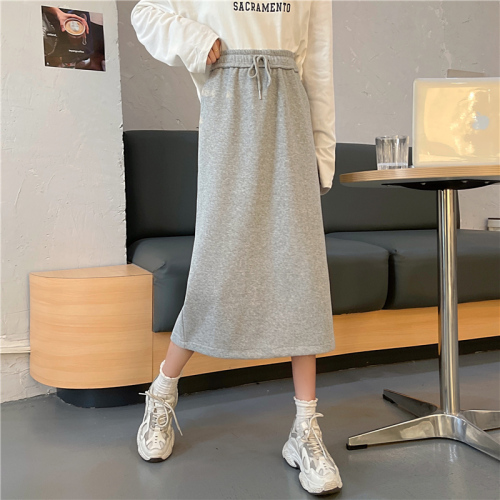 Spring new style loose wide-legged versatile casual skirt with back slit for women