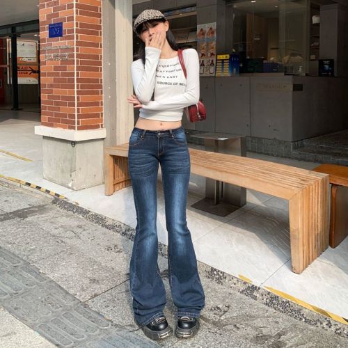Spring fashion trend casual pants for women high waist bootcut pants