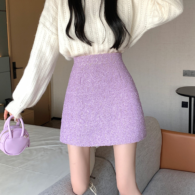 New autumn and winter high waist skirt for women, small fragrant style hip skirt, skirt, hip skirt, short skirt