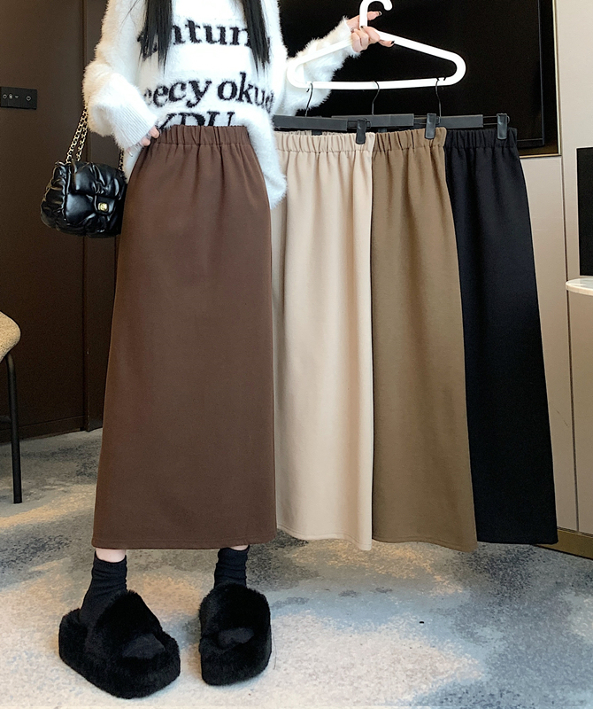 New autumn and winter woolen skirt simple casual mid-length skirt