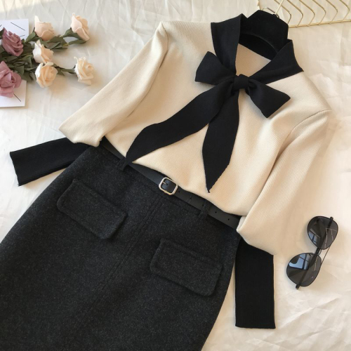 Quality inspector's picture of new style winter slit skirt pear-shaped outer wear mid-length thick skirt