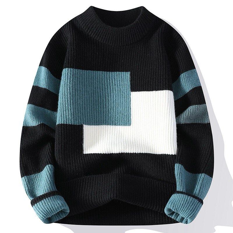 Winter thickened anti-pilling men's fashionable casual loose knitted sweater