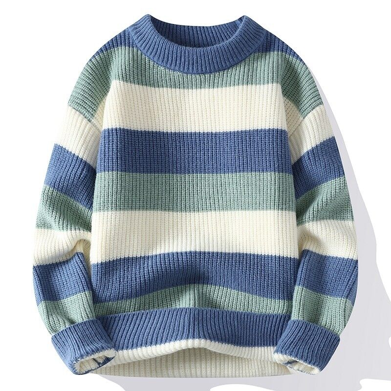 Autumn and winter new casual sweater men's long-sleeved sweater Hong Kong style loose sweater bottoming shirt