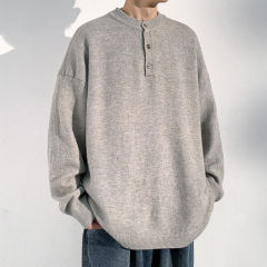 Autumn and winter new style collared sweater for men Hong Kong style knitted sweater