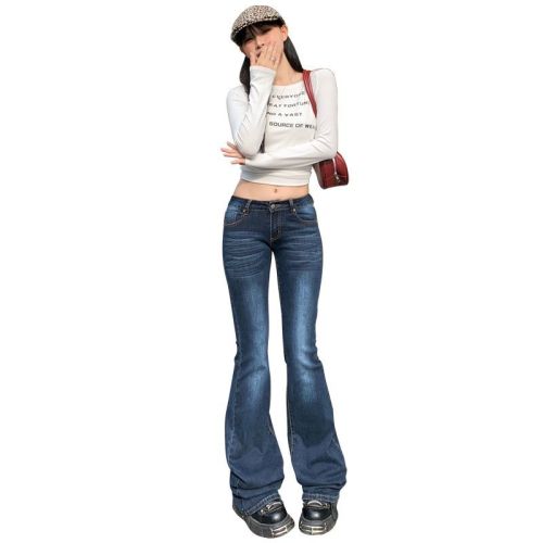 Spring fashion trend casual pants for women high waist bootcut pants