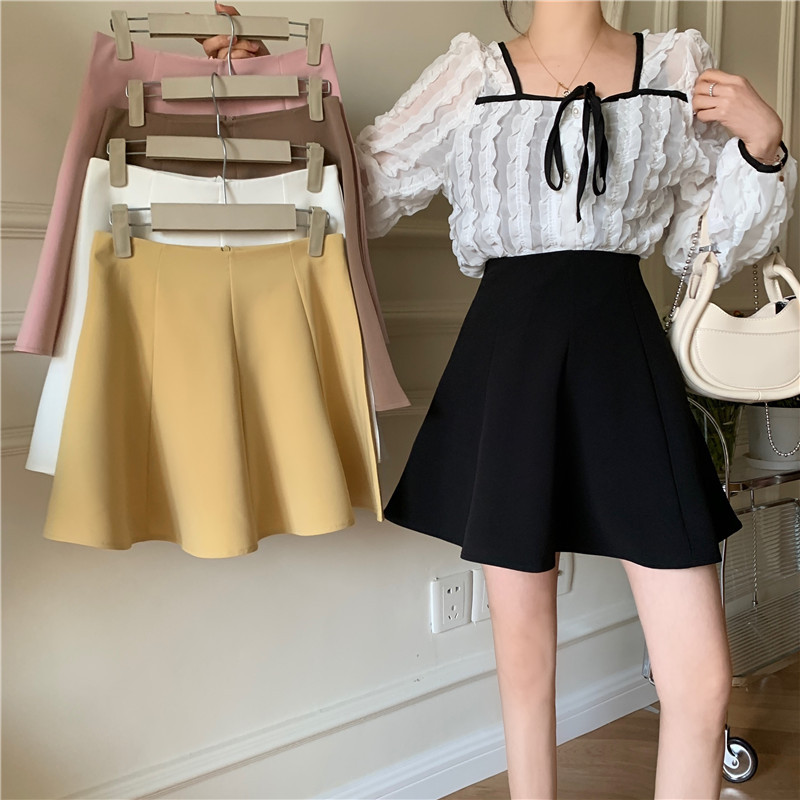 Korean version of the new candy multi-color high-waisted slim and versatile tutu skirt A-line skirt for women