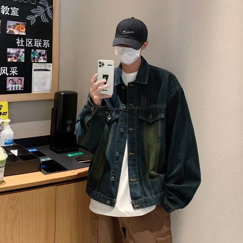 Youth popular men's jacket artistic trendy denim jacket