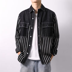 Popular men's denim shirt loose casual long sleeve shirt jacket