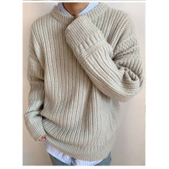 Autumn and winter trendy brand loose twist textured pullover sweater