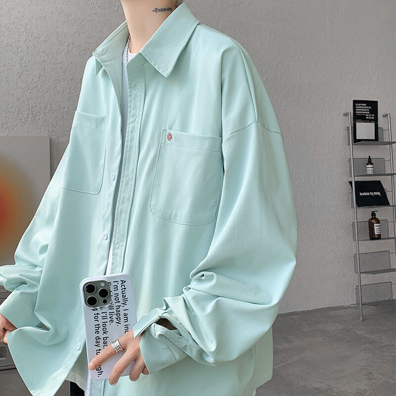 Dopamine Color Men's Long Sleeve Shirt Large Size