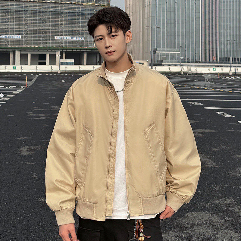 Spring new casual handsome workwear stand collar jacket trendy jacket