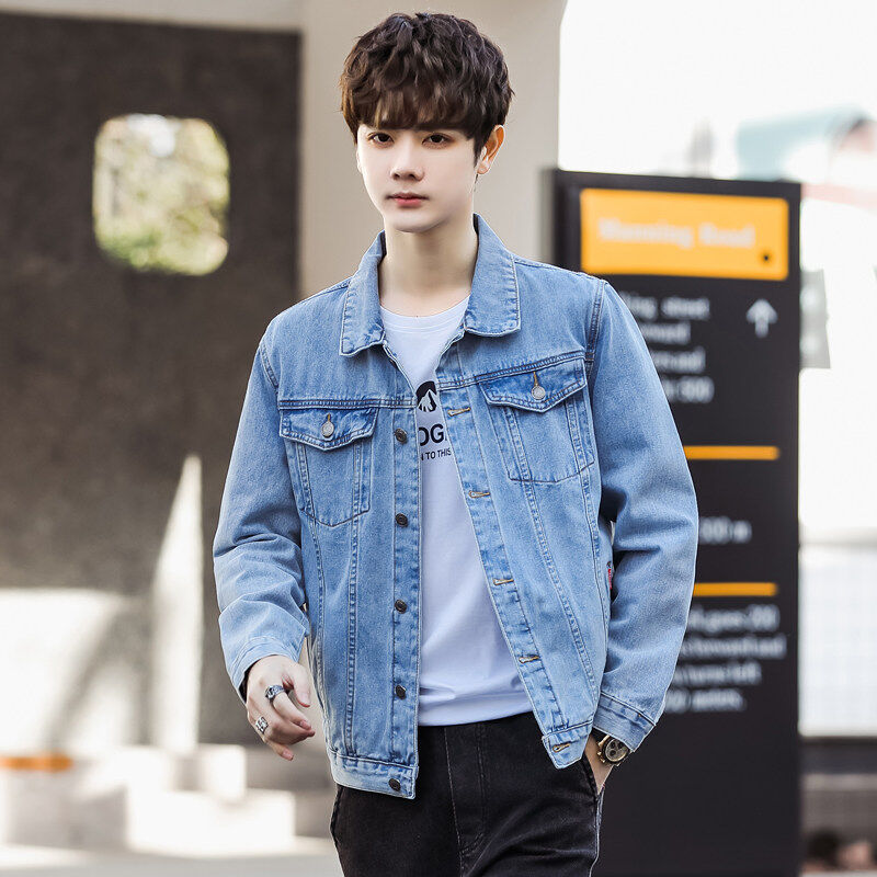Denim jacket trendy brand jacket handsome wear-resistant youth versatile casual men's jacket
