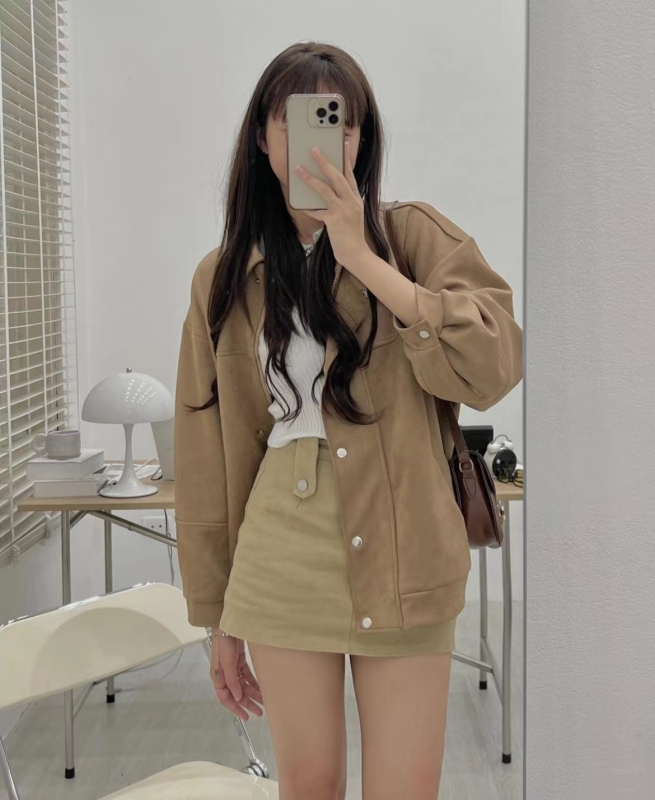 Retro loose and versatile short jacket with niche style