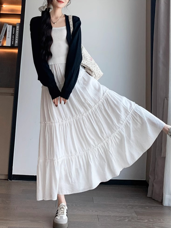 Women's new spring and summer skirt, high-waisted, slim, mid-length, A-line ballet style fluffy cake skirt