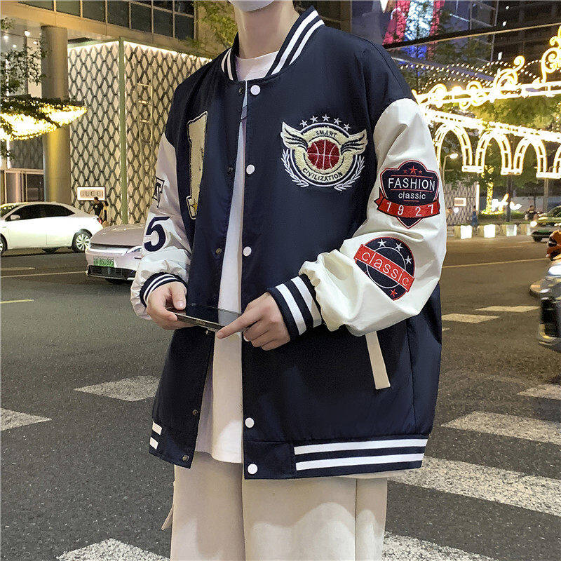 American Baseball Uniform Loose Casual Trendy Handsome Stand Collar Jacket
