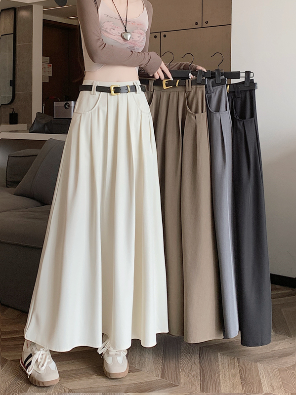Korean style skirt, slim and elegant, high waist, versatile spring new long skirt for girls