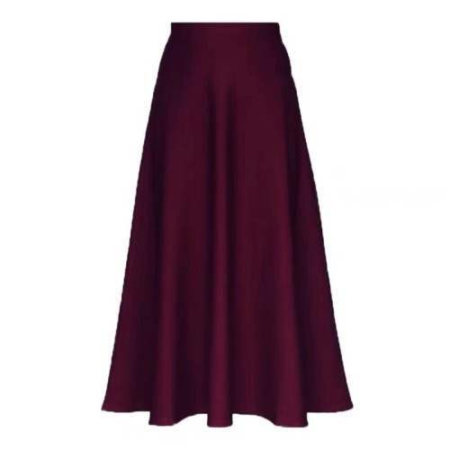 Korean style new style skirt with pockets, long skirt with elastic waist, high waist, slimming skirt, wide swing skirt for women, versatile plus size women's clothing