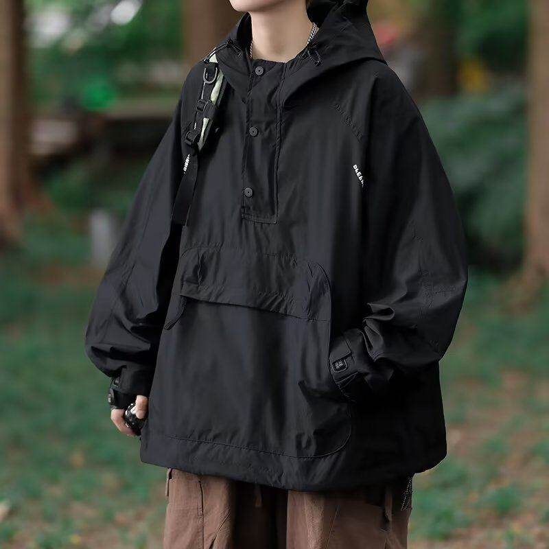 Spring and Autumn Trendy Brand Functional Workwear Hooded Jacket Japanese Outdoor Mountaineering Jacket Jacket for Men