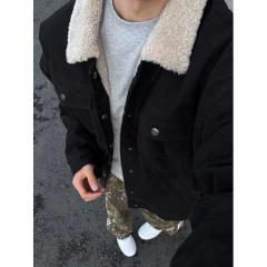 American retro niche cleanfit lambswool denim jacket