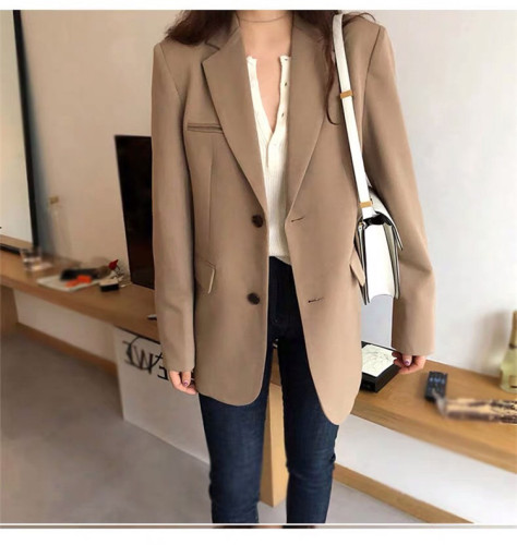 Suit women's tops Korean spring and autumn ins retro Hong Kong style internet celebrity design niche small suit jacket trend