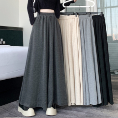 Autumn and winter glutinous rice wide-leg trousers and skirts for girls Korean style versatile trousers for women