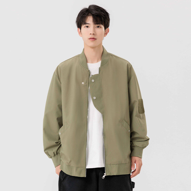 American retro flight jacket, trendy loose baseball jacket