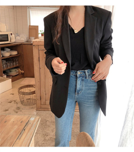 Suit women's tops Korean spring and autumn ins retro Hong Kong style internet celebrity design niche small suit jacket trend
