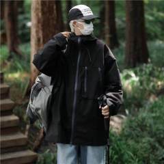 Workwear soft shell jacket for men and women outdoor waterproof and windproof jacket single layer jacket hiking and mountaineering clothing