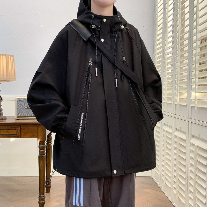 Spring large size workwear hooded jacket