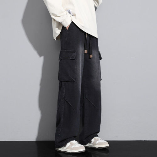 Spring New Gray Wall Large Size American Work Jeans