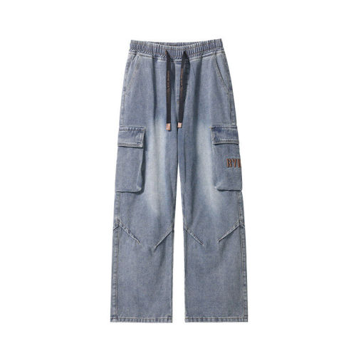 Spring New Gray Wall Large Size American Work Jeans
