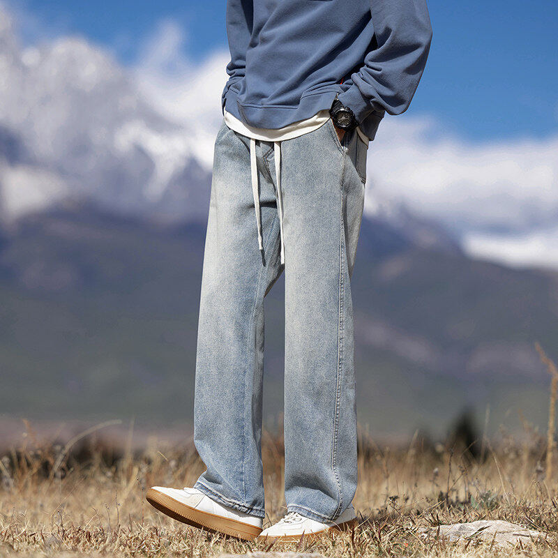 Jeans loose straight leg wide leg pants for boys