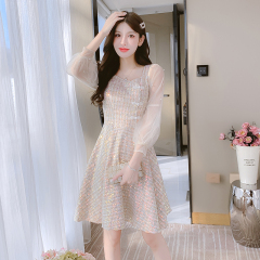 Little champagne engaged late dress skirt female bridesmaid service annual birthday dress, light luxury high -end short