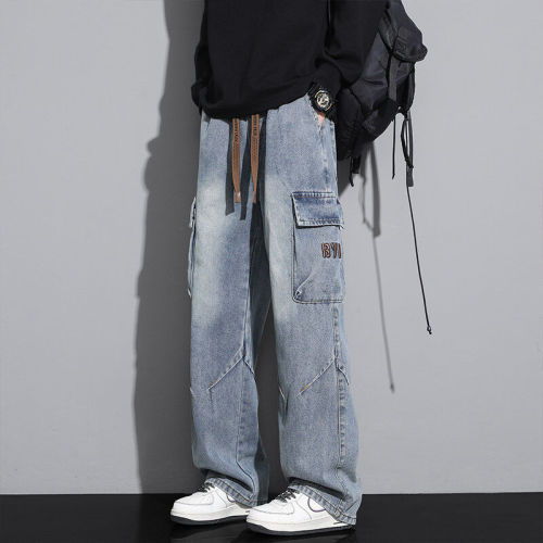 Spring New Gray Wall Large Size American Work Jeans