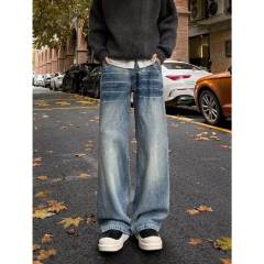 Jeans Gradient Color Color, Handsome Spring INS straight trousers