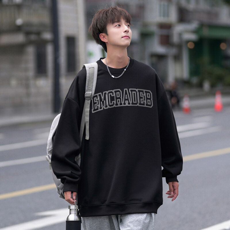 Heavy composite thickened sweatshirt jacket round neck sweatshirt
