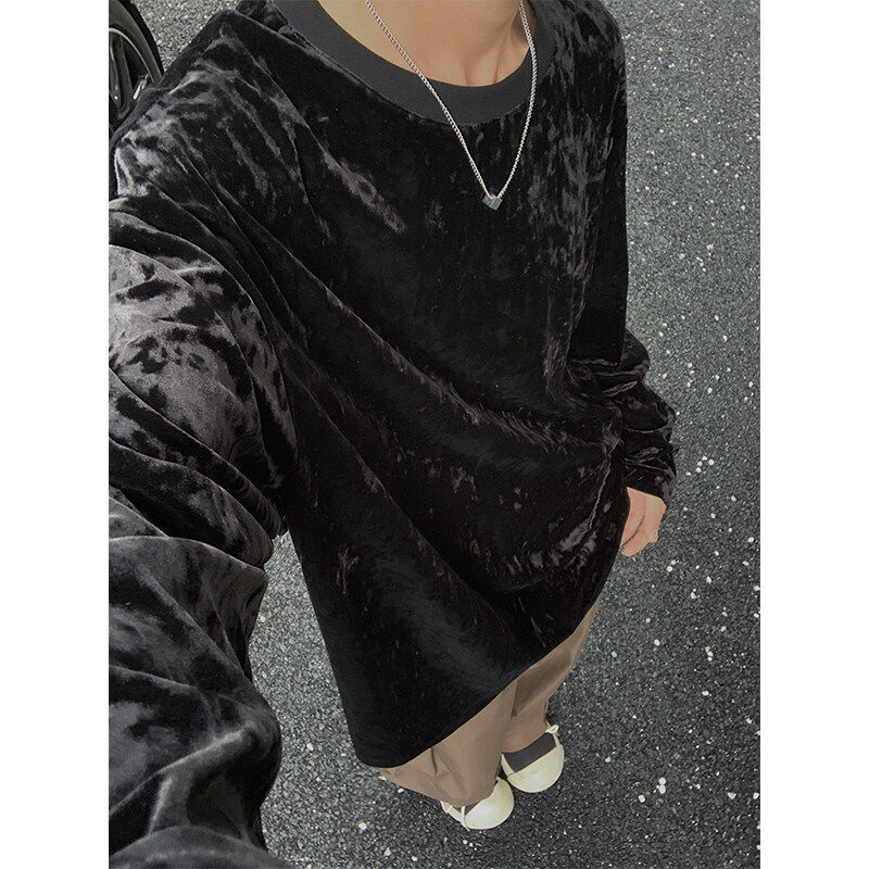 Spring new leisure Korean high -level sense of high -level sense, lazy T -shirt