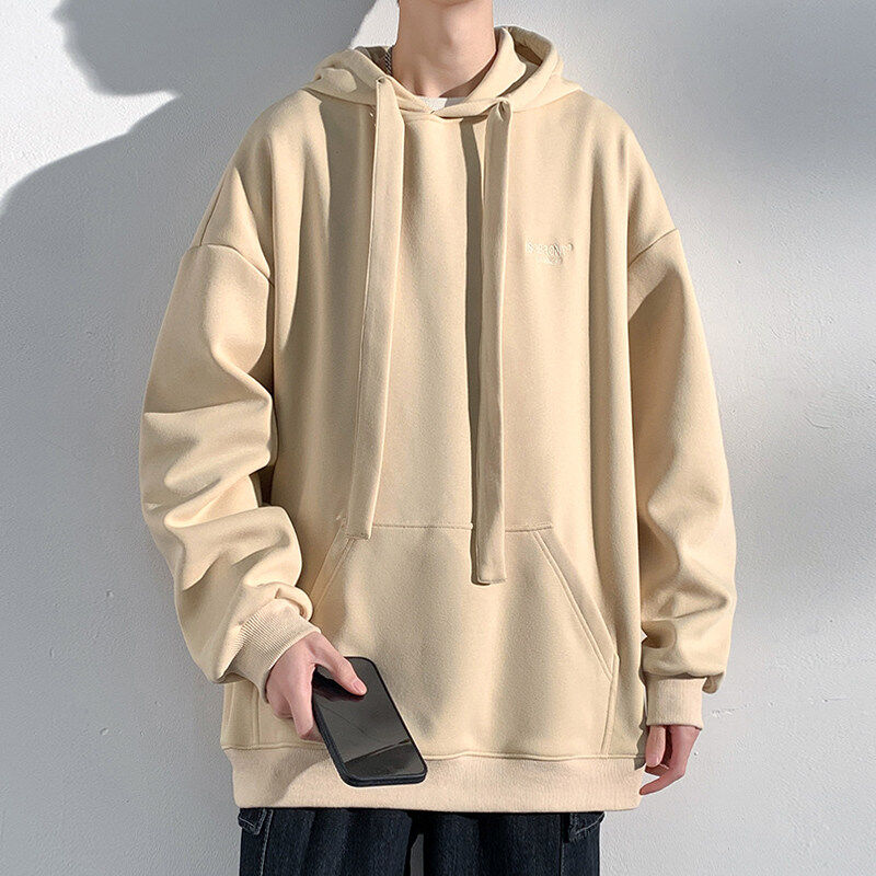 Spring new large size tide brand embroidery hooded sweater