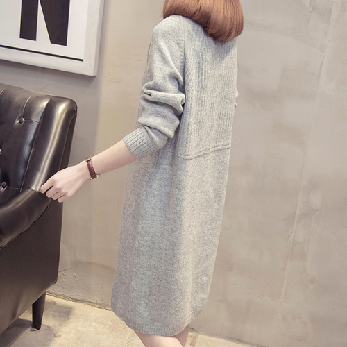 Quality Inspection Actual Shot Half Turtleneck Sweater Women's Loose Outerwear Mid-Length Dress  New Autumn and Winter Knitted Skirt