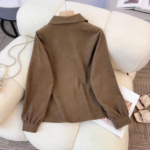 Niche autumn and winter design, embroidery versatile foreign wearing French bow, laceliocytic shirt, women's top