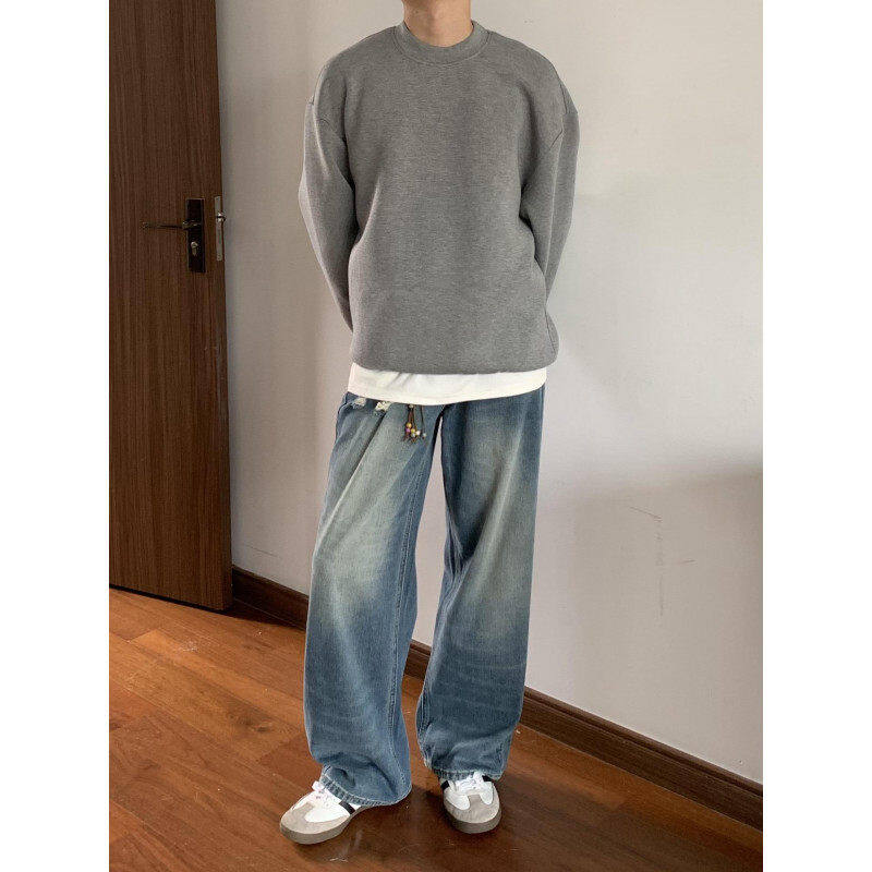 Retro air cotton Cleanfit silhouette sweater jacket