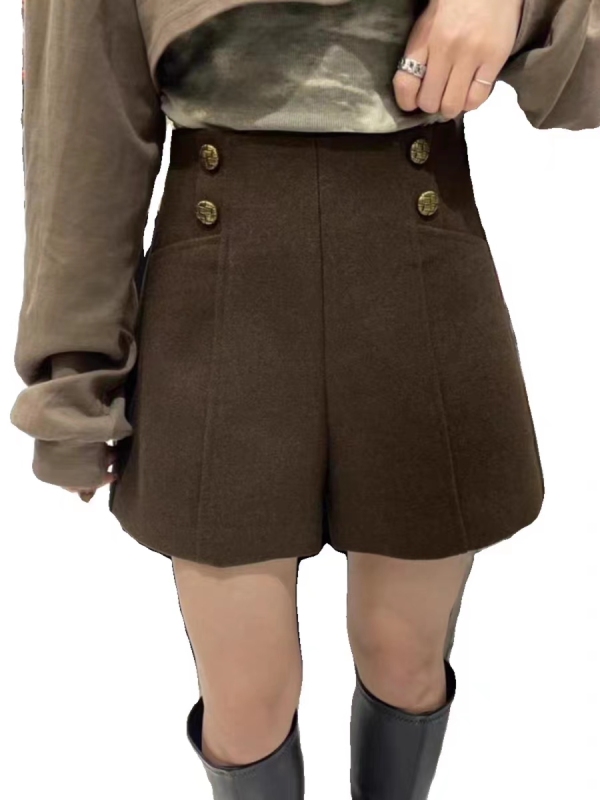 Thick woolen slimming A-line versatile boot pants in 2 colors and 5 sizes in stock