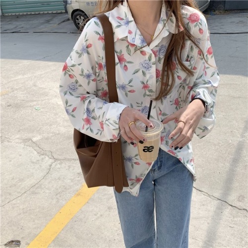 Loose and versatile chiffon long sleeve sunscreen shirt women
