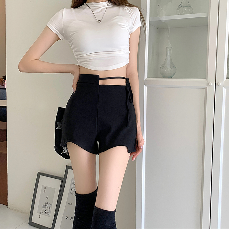 The lower body is missing, leggings shorts for women, new spring outerwear, high-waisted elastic wide-leg hot girl boot pants